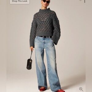 J.Crew Cross-cable mockneck sweater in wool blend XL